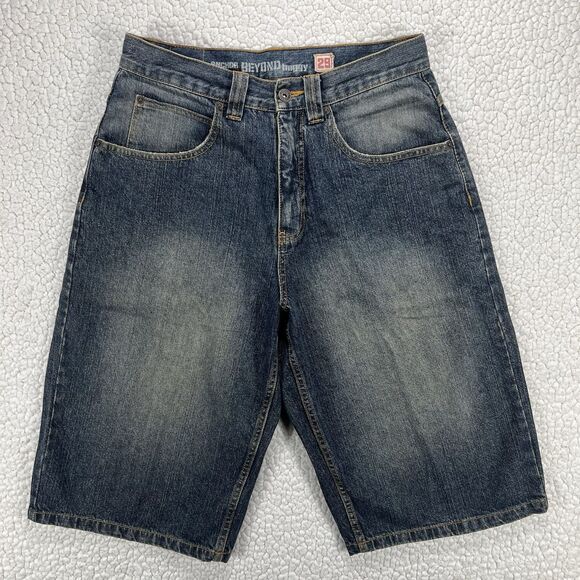Anchor Blue Beyond Baggy Denim Shorts Men’s Size 29 Blue Y2K Hip Hop Streetwear - Picture 1 of 9